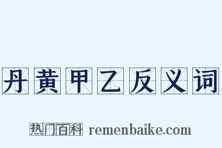 丹黄甲乙反义词是什么意思的图片